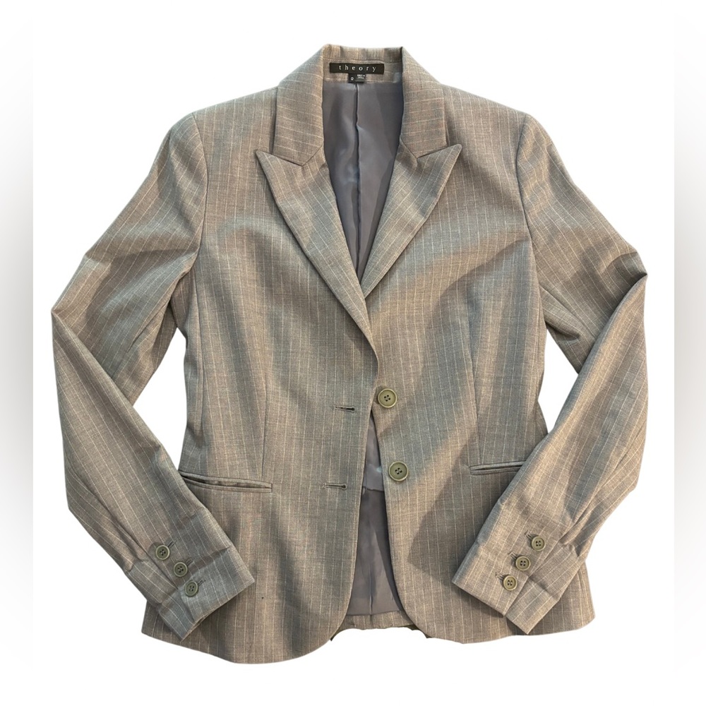 Theory Pinstripe Grey Blazer size 0